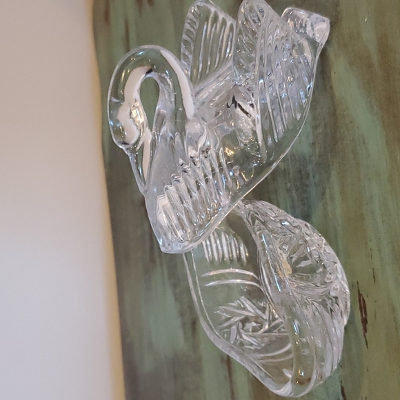 Glass Swan Trinket Dish Vintage - Picture 3 of 4